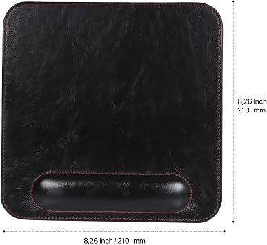 Londo Leather Mouse Pad with Wrist Rest Ergonomic Support, Non-Slip Base, Smooth Surface