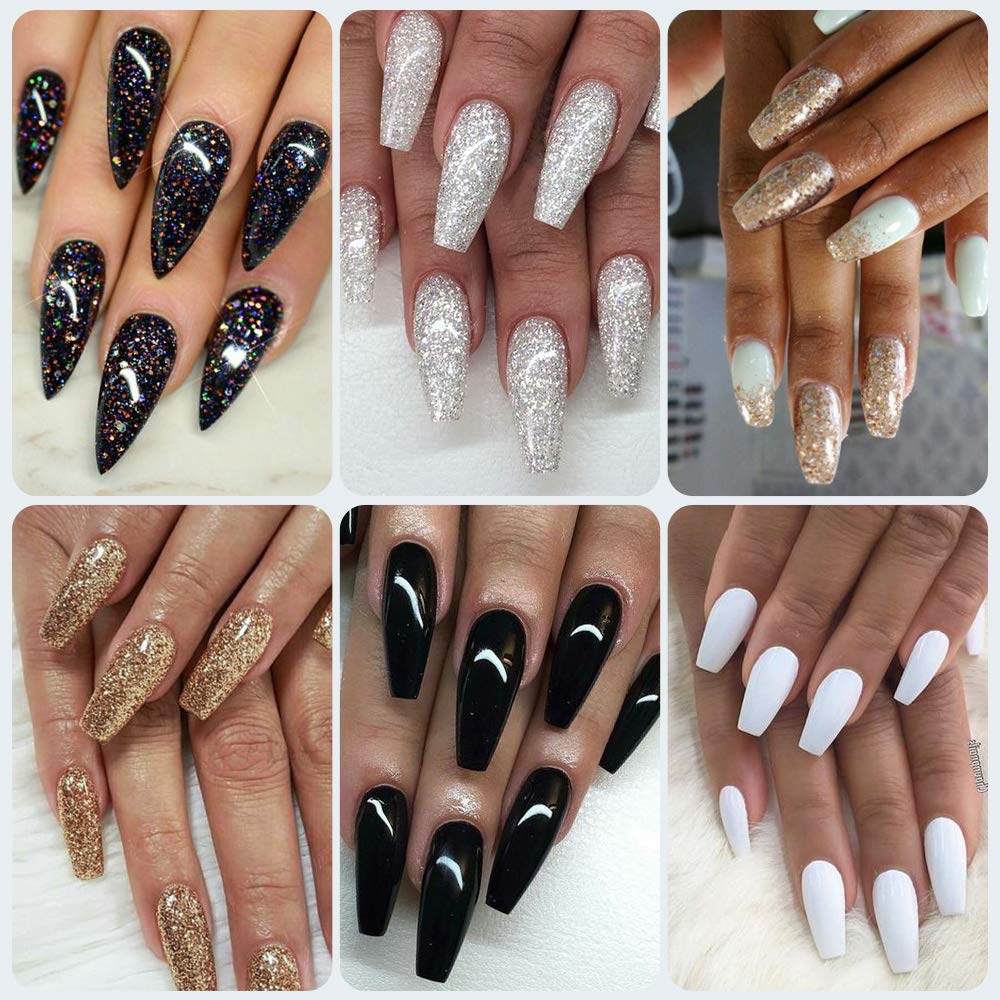 Buy Rosalind Gel Nail Polish Set Black White Gold Glitter 6 Colors Manicure Beauty Semi Permanent Varnish Uv Led Lamp Nail Art Design 7ml Online In Kazakhstan B08d3fg81z