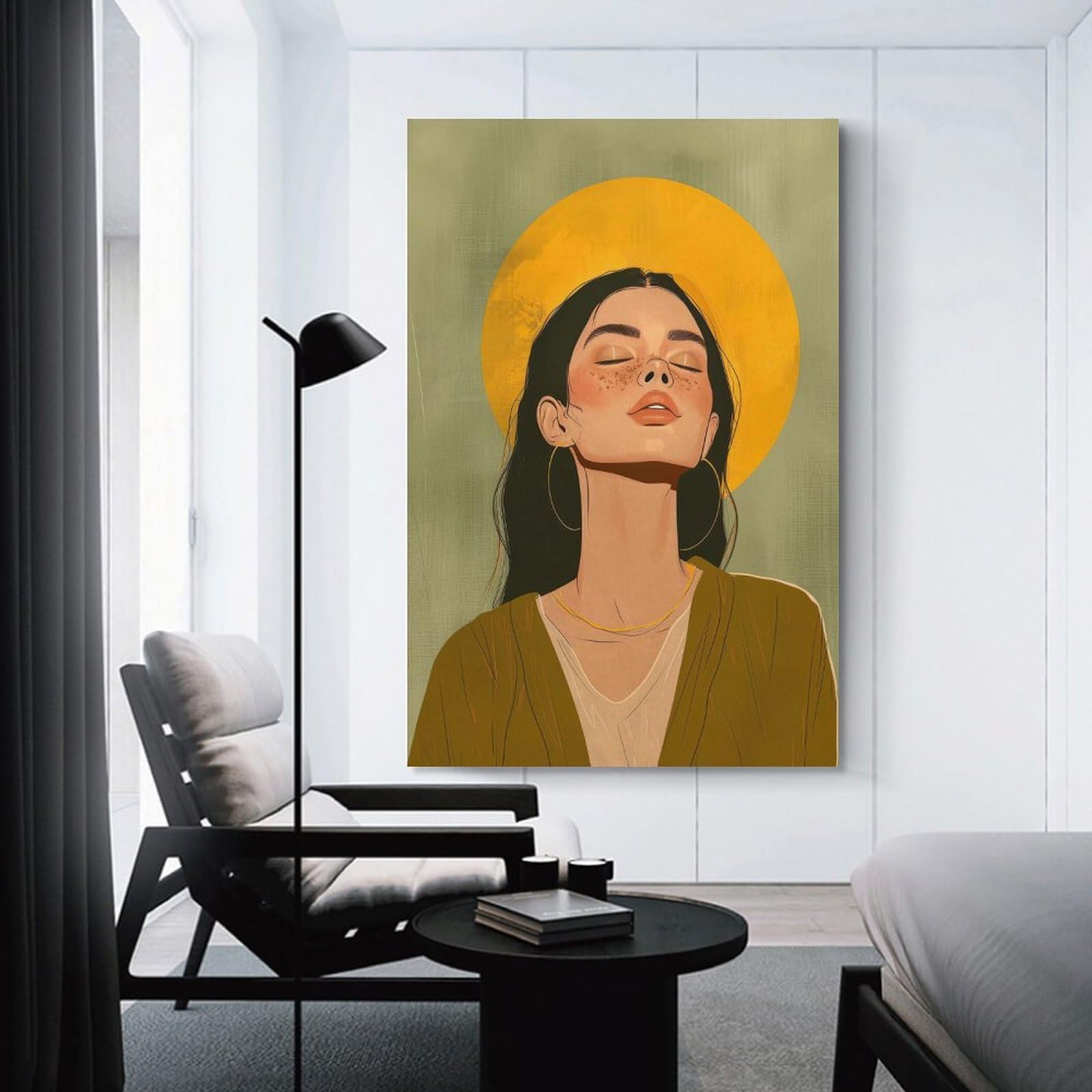 Junmoney Decorative Wall Artwork Sunkissed Aura, 08x12inch(20x30cm), for Lounge, Bedroom Or Personal Spaces, Thoughtful Wall Decor for Art Lovers