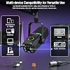 Coverzone Profesyonel Stüdyo Mikrofon Kayıt Condenser Masaüstü Canlı Yayın Mikrofonu PC USB C, Oyun, Podcast, Kayıt, Yayın, ASMR Sessiz/Eko, Telefon Adaptörü, Mac, Winows ile Uyumlu KD8 - Siyah