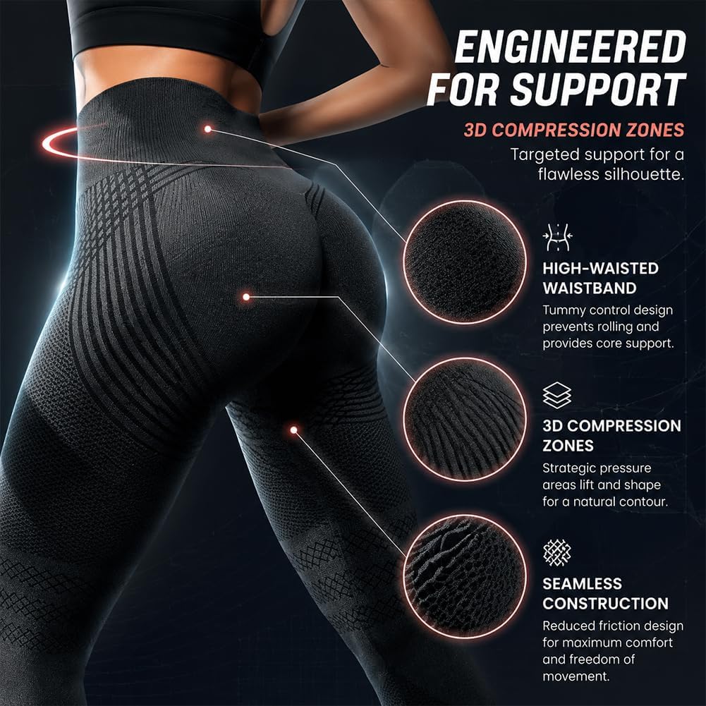 3D Metabolic Booster Leggings,High Waist Anti Cellulite Leggings for Women,Workout Yoga Pants for Daily Wear