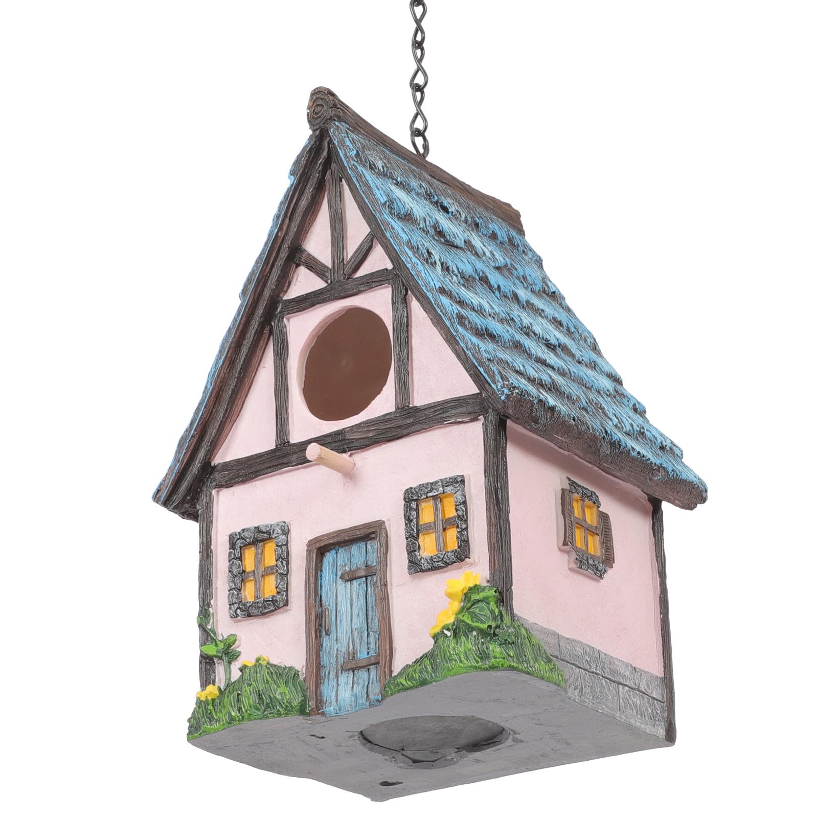 Nichoir à oiseaux de jardin suspendu rose : petit nid d'oiseau décoratif pour extérieur