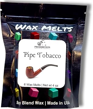 Prohibition Soap Pipe Tobacco Soy Blend Wax Melts | Strong Scent, Long-Lasting Room Freshener
