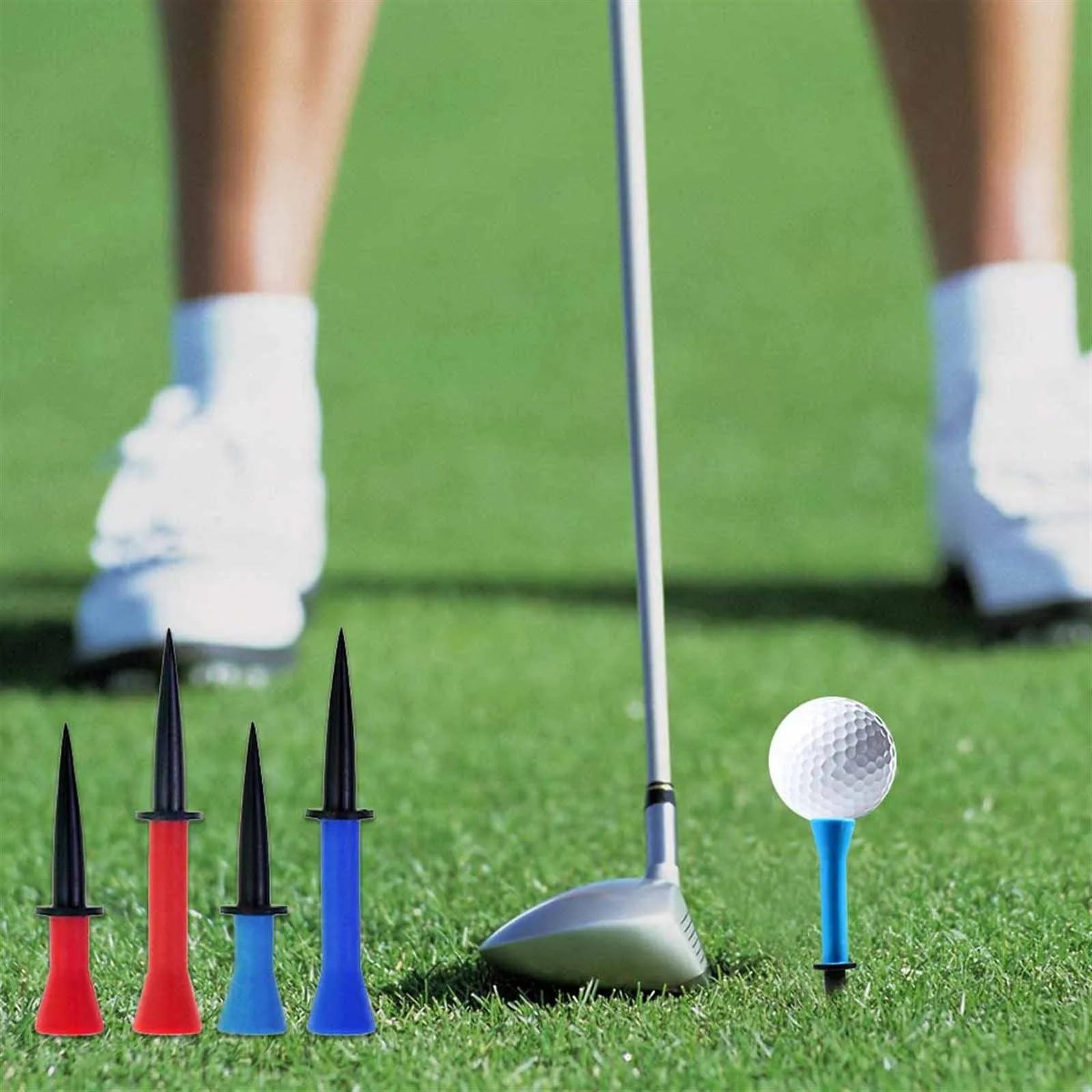 Golf Tee 6 Stück 58 mm 76 mm Kunststoff-Golf-Tees mit weicher Gummi-Polsterung, for Üben for Golfer, Golf-Zubehör FüR Einen Idealen Abschlag