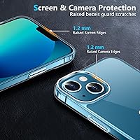 Vista 4 de Temdan Funda transparente para iPhone 13 Mini, [antiamarilleo] Paquete de 2 [protector de pantalla de vidrio templado] Funda protectora delgada pero