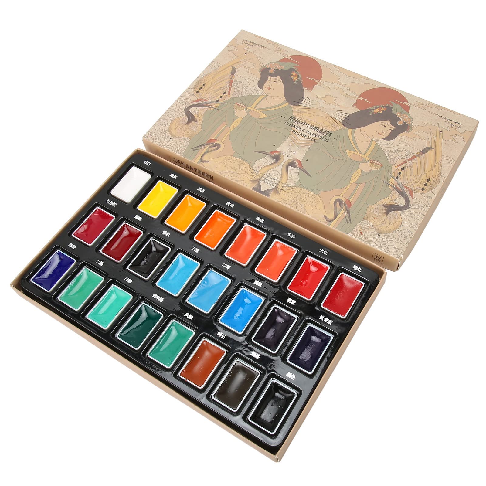 Amazon | カードを着色するための中国絵画顔料 24 色中国絵画