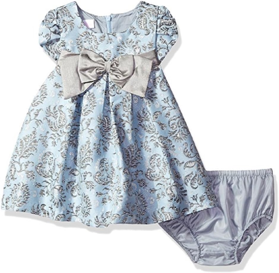 Baby Girls' Baby Girls Short Sleeved Brocade Float with Taffeta Bow
