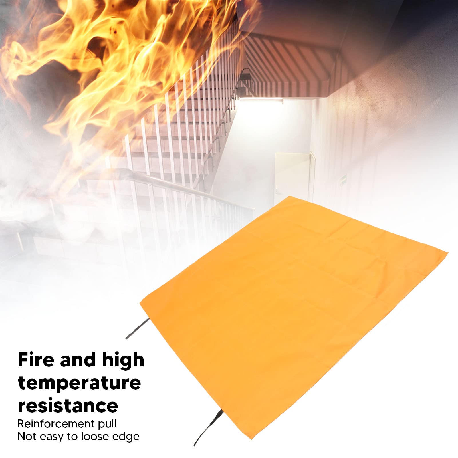 Manta ignífuga de emergencia contra incendios, silicona de fibra de vidrio de 1,5x1,5 m, para hoteles, hogares, oficinas y cocinas