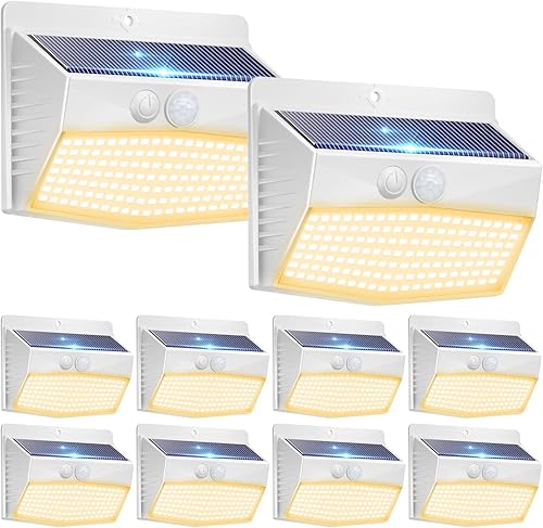 Miniatura 37 de Peasur Paquete de 6 luces solares para exteriores con sensor de movimiento, luces solares de seguridad impermeables con 3 modos de iluminación,