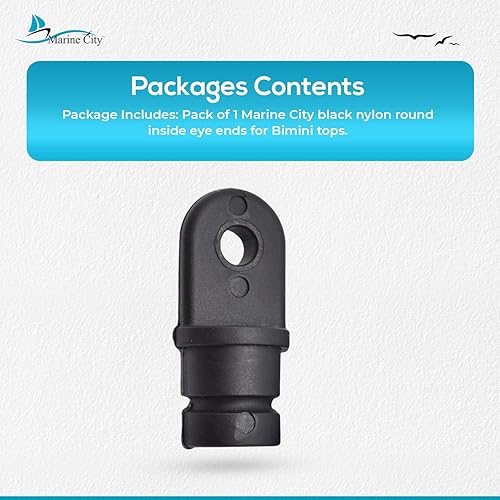 Miniatura 7 de MARINE CITY Black Nylon Bimini Top Eye End Cap, Round Inside Eye End, Lightweight, Outer Diameter, Ideal for Marine, Boats, Yachts, Ships, and