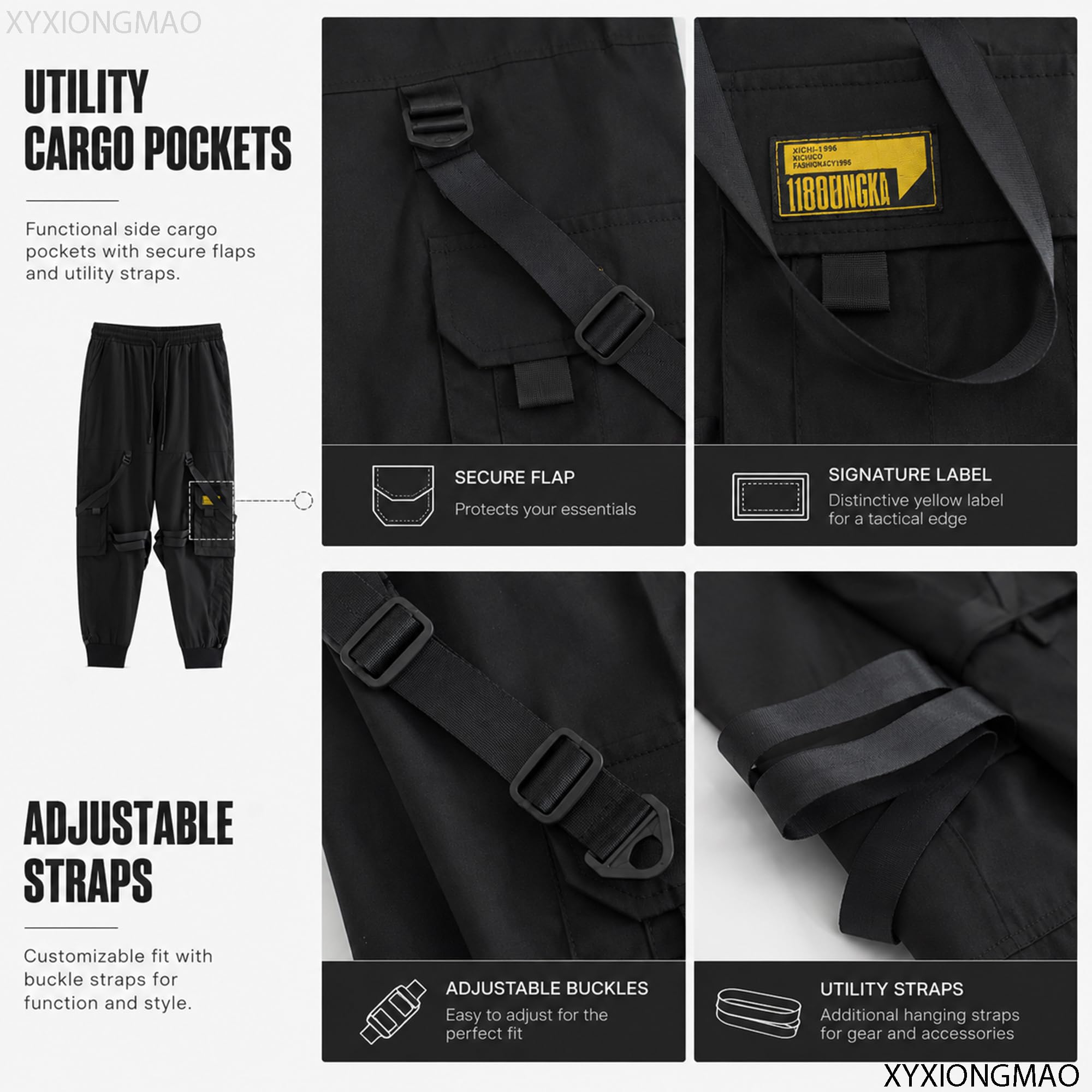 XYXIONGMAO Taktische Jogger Cargo Pants Hip Hop Harem Techwear Streetwear Herren Streamer Overalls Loose Casual Pants
