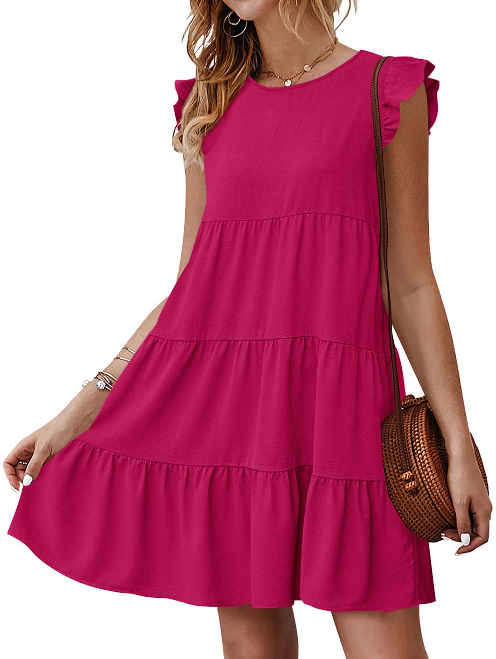 KIRUNDO Summer Dresses for Women Sundress Babydoll Dress