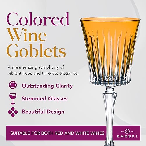 Miniatura 2 de Barski Copa de vino  Copas de vino  Vino tinto  Vino blanco  Ámbar  Copa de agua  Copas de tallo  Juego de 6 copas  Vidrio similar al cristal  10