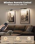 EZVALO 16'' Picture Light for Wall, 4800mAh Rechargeable Wireless IR Remote Control Battery Lights for Painting, Dimmable Magnetic LED Art Display Light, Colors Temperatures, for Gallery, Living Room