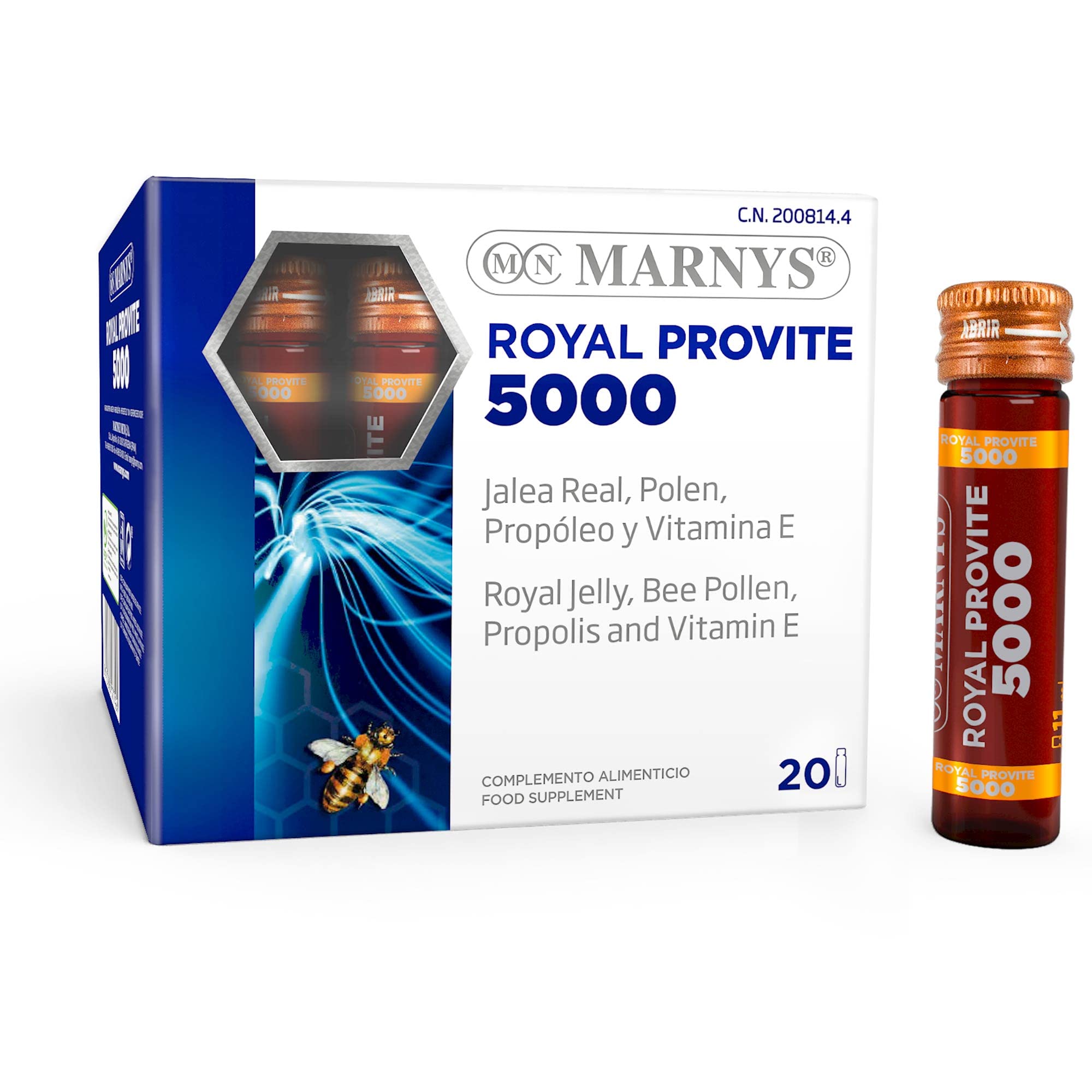 Marny's Pure Real Jelly 3,850 mg - Royal Provite 5000 - Maximum Energy for Special Periods - 20 Vials 415 g