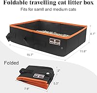 Vista 2 de HiCaptain Caja de Arena Portátil de Viaje para Gatos, Caja de Arena Plegable para Viajar en Coche, Bandeja Transportadora de Inodoro Plegable