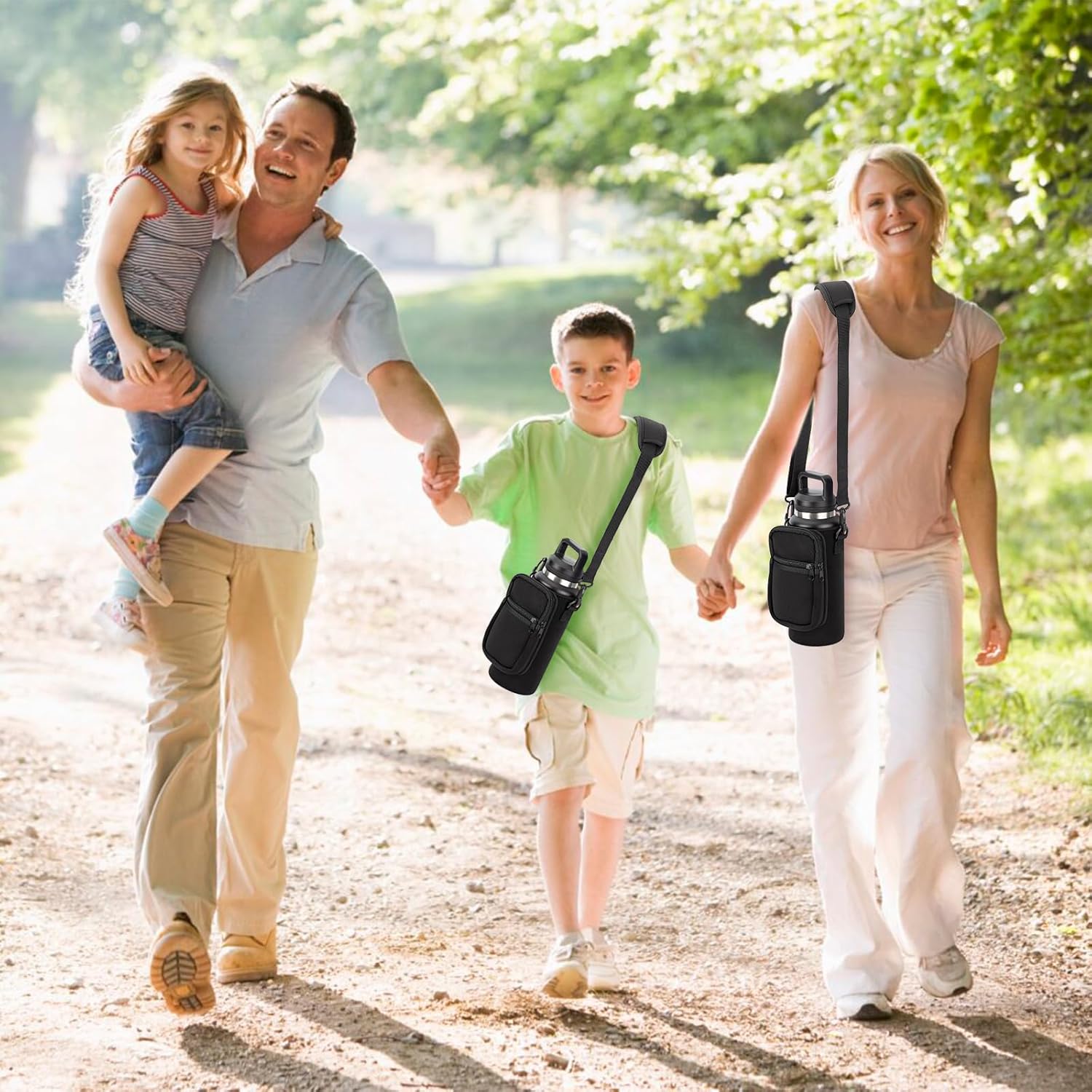 Water Bottle Carrier Bag for YETI Rambler 46/36oz Bottle - Water Bottle Holder with Strap, Adjustable Shoulder Sling Bag with 2 Pocket for Travel Hiking - Image 7