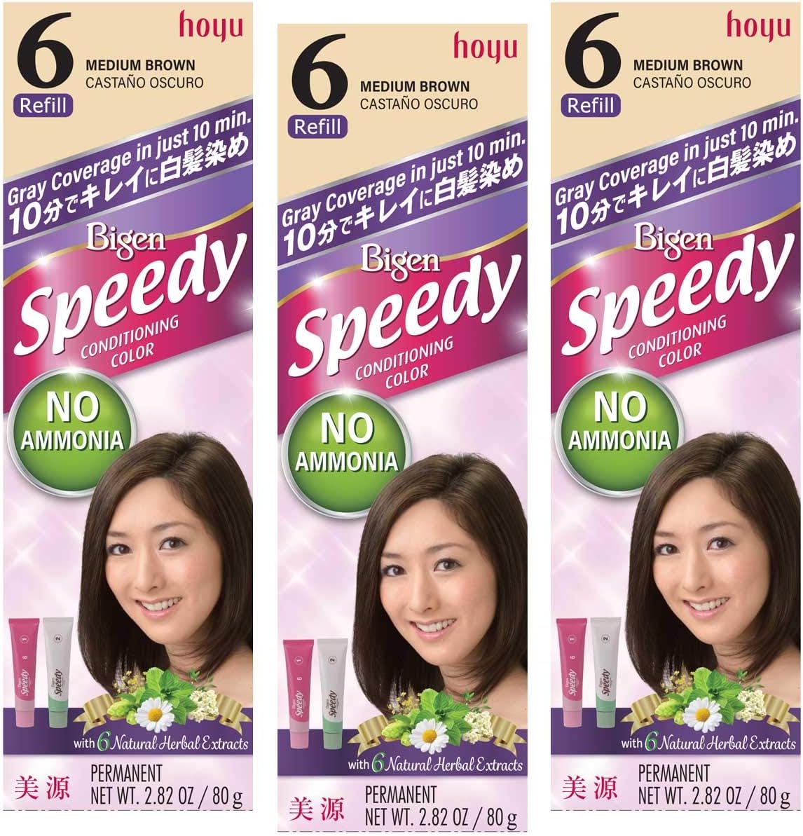 Speedy Conditioning Color Refill: 6 Medium Brown - 3 Pack
