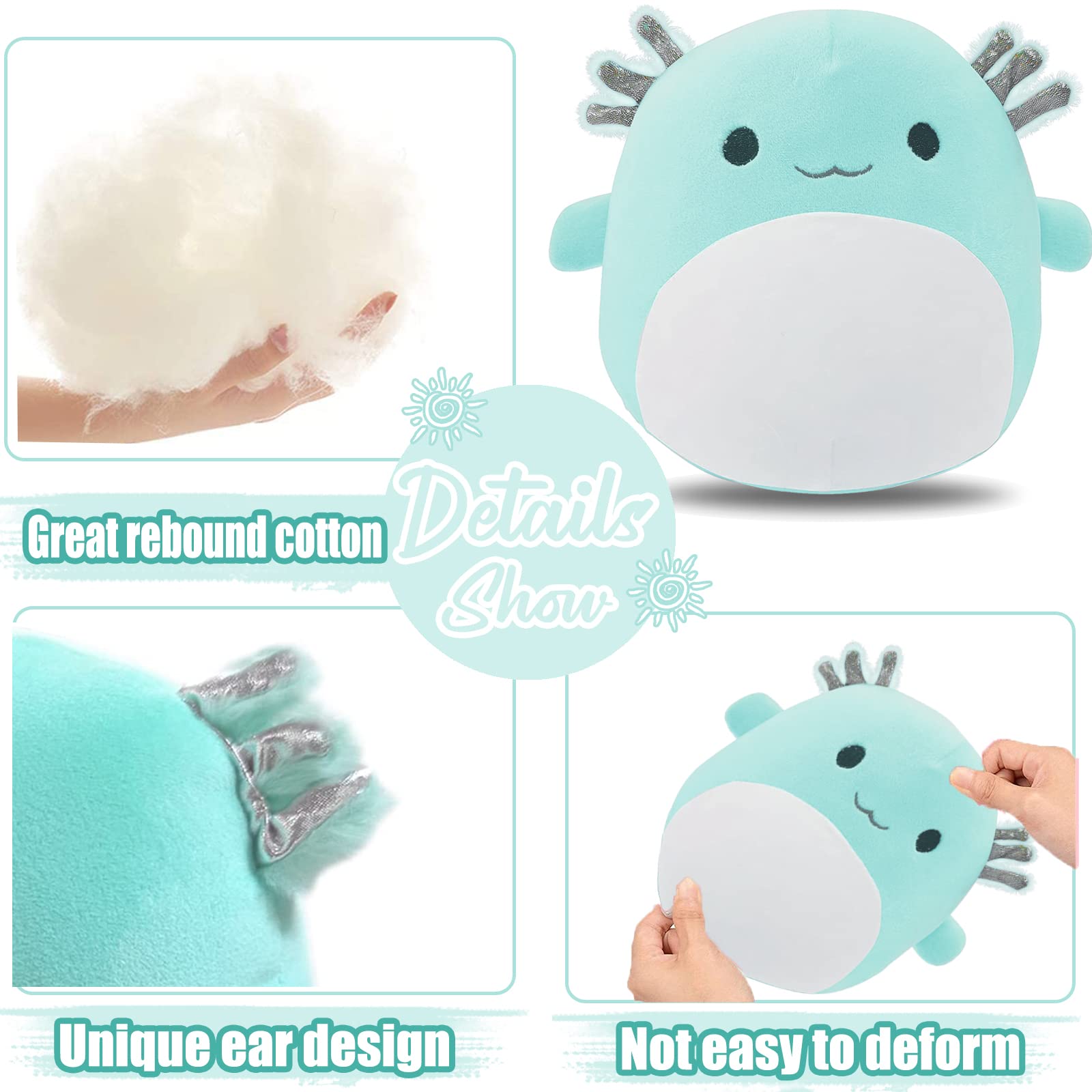 8 Inch Axolotl Plush, Axolotl Stuffed Animal Axolotl Plushie Super Soft