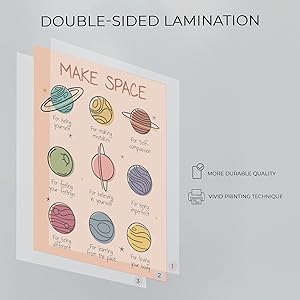 LOLUIS 15 Pcs Boho Mental Health Therapy Unframed 8.5x11in Laminated Poster Educational Supplies