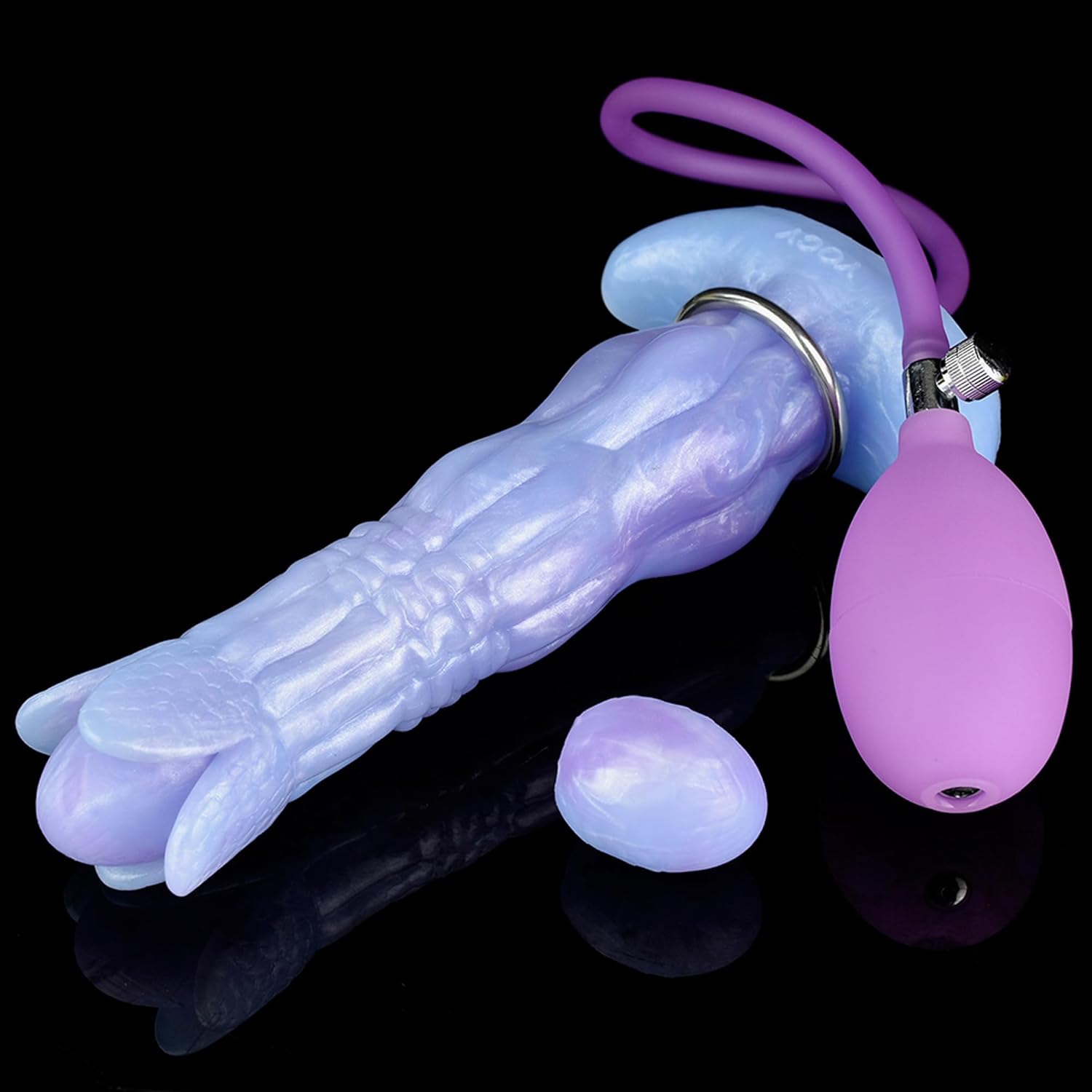 Dragon Dildo Monster Dildo Ovipositor with 5 Eggs, 8inch Pneumatic Silicone Ovipositing Tentacle Dildos Inflatable Anal Plug Adult Sex Toys for Women G Spot and Men Couples Sex Game