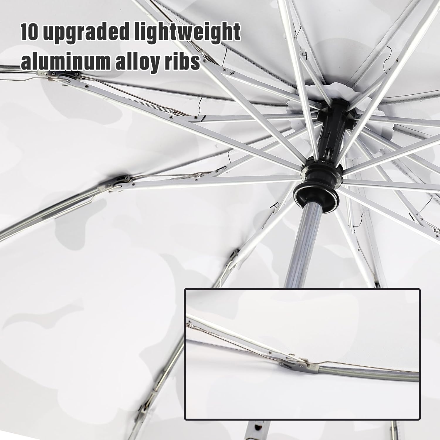 Fogkey Large Windproof Travel Umbrella, Portable Reverse Folding Rain Umbrella for Car,Women and Men, Durable, Compact Inverted Design with Camouflage Canopy, Fits Backpack, 41.5/13 Inch, Automatic