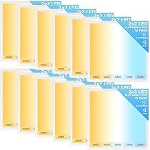 AIKVSXER 12 Pack 2x2 LED Flat Panel Light, Recessed Drop Ceiling Light Kitchen Lighting Fixtures,Bright 6500LM,0-10V Dimmable,Switchable 3000K/4000K/5000K/5700K/6500K, 30W/35W/40W/45W/50W