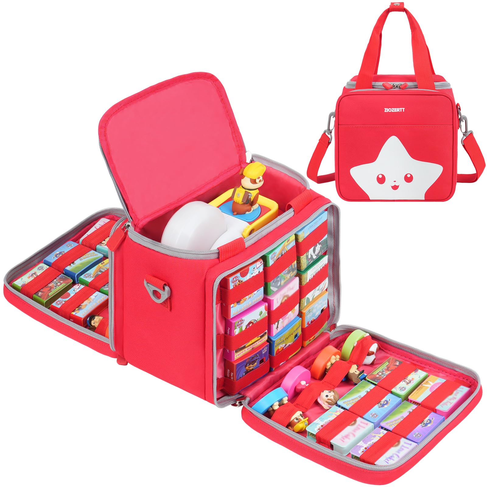Photo 1 of ZIOZERTT Carrying Case Compatible with Little Tikes Story Dream Machine Books Starter Set,Portable Storage Bag for Story Books and Character with Handle and Shoulder Strap,Red,Case Only