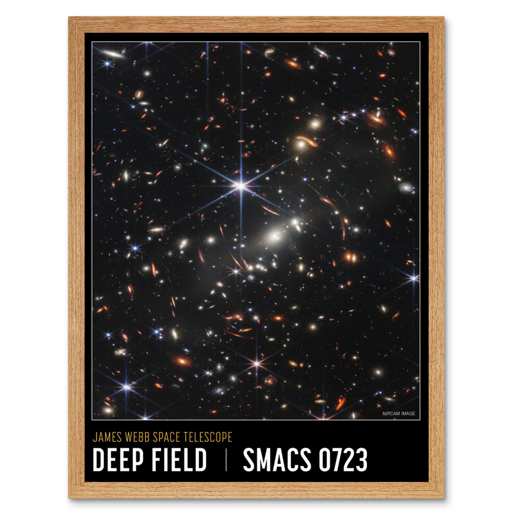 NASA James Webb Space Telescope First Deep Field SMACS 0723 Poster Art Print Framed Poster Wall Decor 12x16 inch