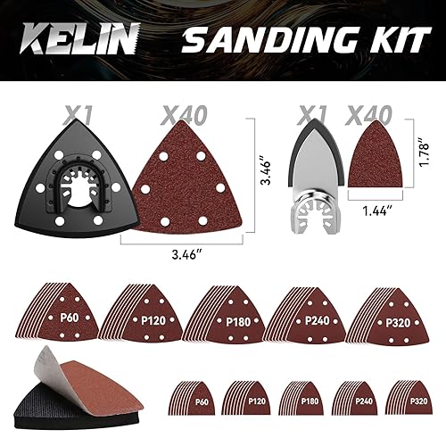 Miniatura 3 de KELIN 78 hojas de herramientas oscilantes con dientes largos japoneses para madera, cuchillas multiherramienta de alta eficiencia, hojas de sierra