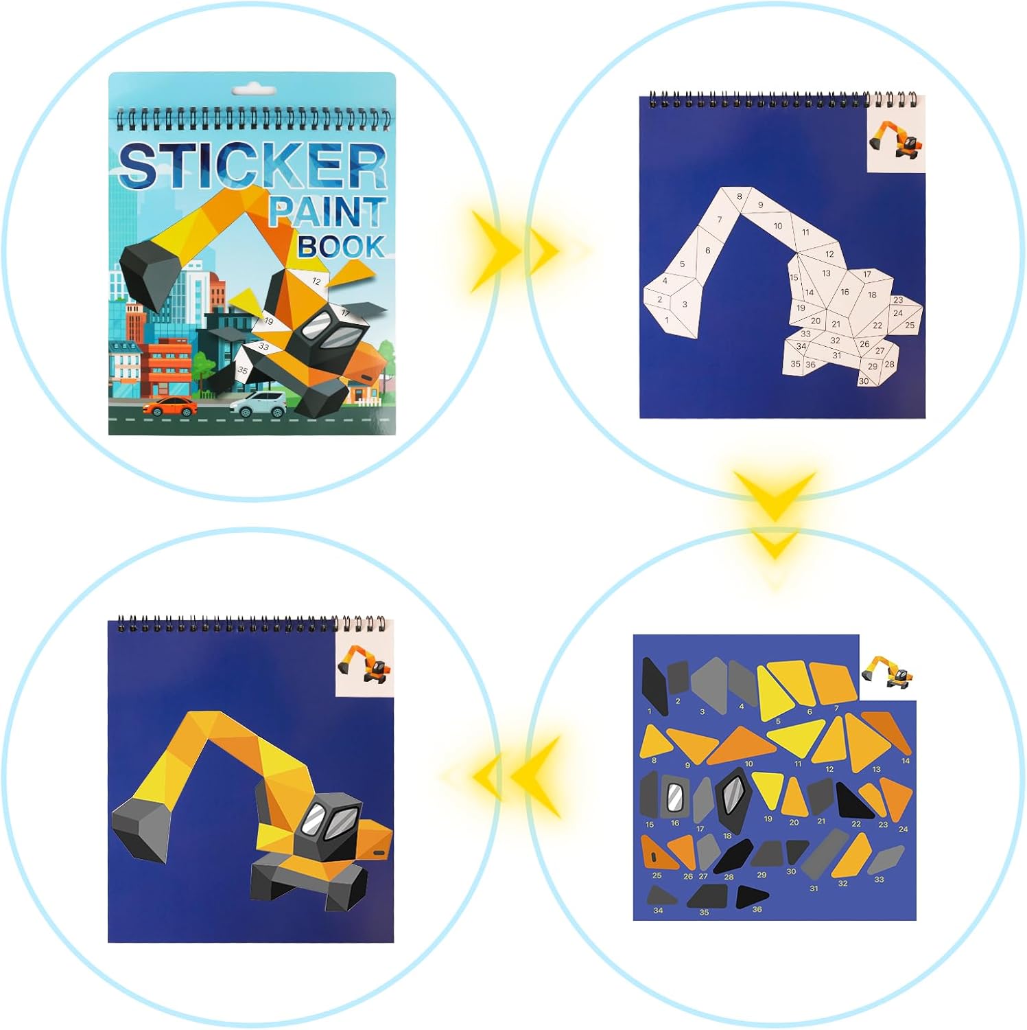 AEAHALY Crafts for Kids Ages 4-8 Paint by Sticker, Reusable Sticker Book for Kids Boys and Girls Birthday Gifts Party Favor (Style2-3P) - Image 3