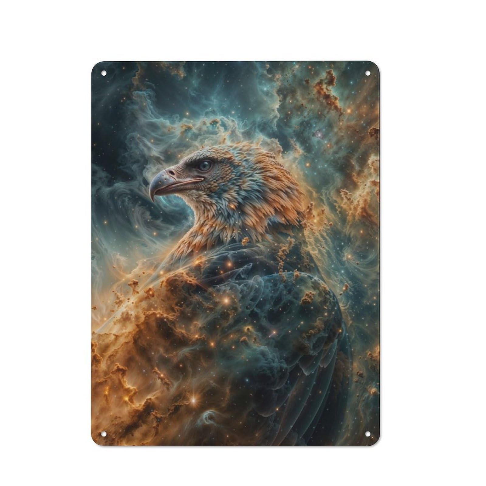 Junmoney Cosmic Nebula Eagle Vintage Tin Sign 40X30cm With For Home Office Or Studio, For Home Office Decor Fans Refreshing A Room In Autumn