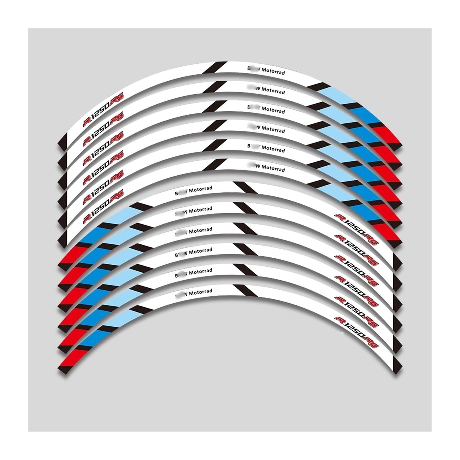 Motorrad Aufkleber Für Für R1250RS R 1250 R1250 Rs 1250RS Motorrad Räder Aufkleber Felge Reifen Reflektierende Streifen Dekorative Zubehör Aufkleber Set Felgenaufkleber(6)