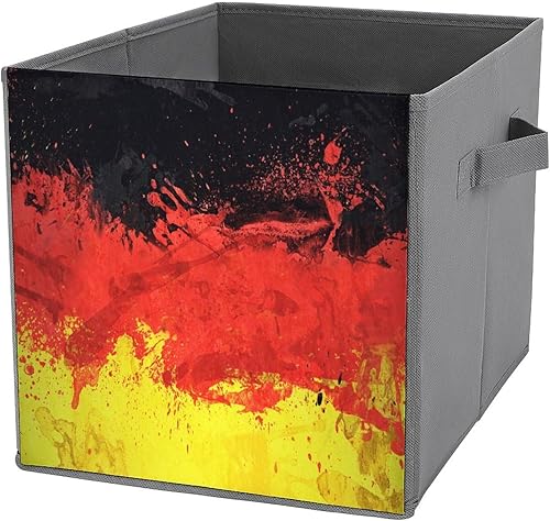 Banderas de almacenamiento con asas de Alemania, cubos organizadores de armario y cajas de almacenamiento, cesta plegable para estantes, tamaño único