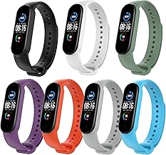 ماي كومي سوار ساعة من السيليكون متوافق مع شاومي مي باند 5 رياضي بديل للرجال والنساء لتتبع اللياقة البدنية C-7 قطع