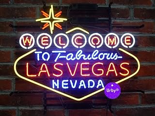 Urby 24"x20" Larger Welcome to Las Vegas Beer Bar Neon Sign 3-Year Warranty-Best Choice!
