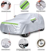 ZWPARTS Vízálló Autótakaró Mini Cooper 3 Ajtós Modellekhez (2000-2024) - Ezüst Teljes Védőponyva Cipzáras Ajtóval, Hó, Eső Ellen 6