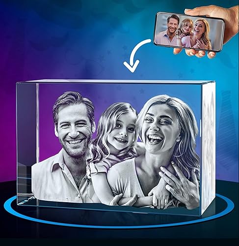 Miniatura 2 de Rdzding Foto de cristal, regalos personalizados para papá, padre, esposa, hombres, su madre, marido, gran regalo personalizado con tu propia foto,