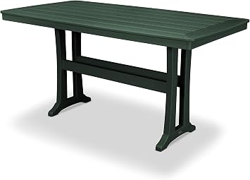POLYWOOD Nautical Trestle 38" x 73" Counter Table in Green