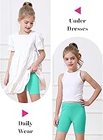 Vista 4 de Resinta Paquete de 6 pantalones cortos de ciclismo para niñas, ropa de verano, multicolor
