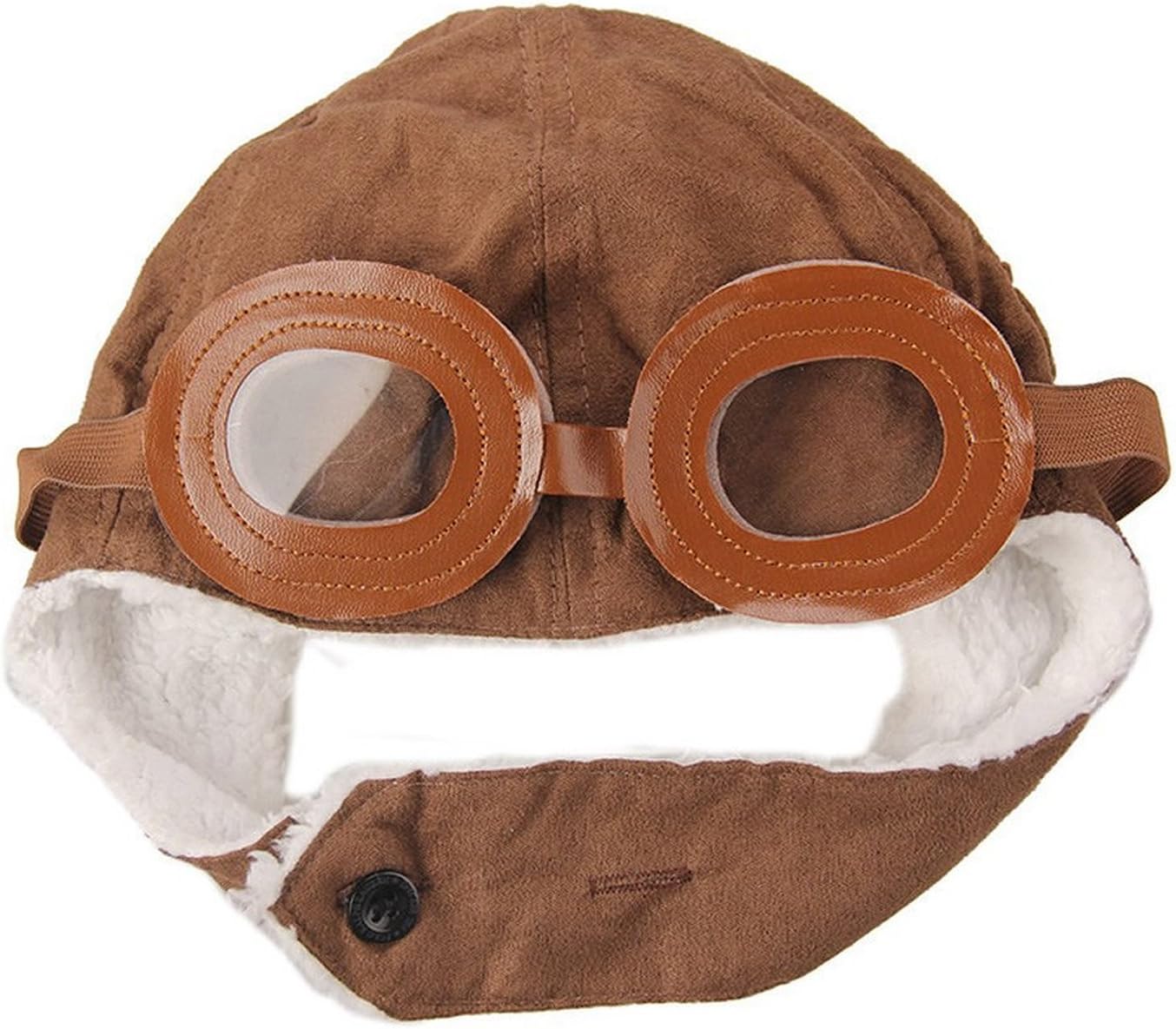 Cool Pilot Aviator Fleece Hat Cap with Earmuffs Baby Toddler Protect (Brown) - Image 3