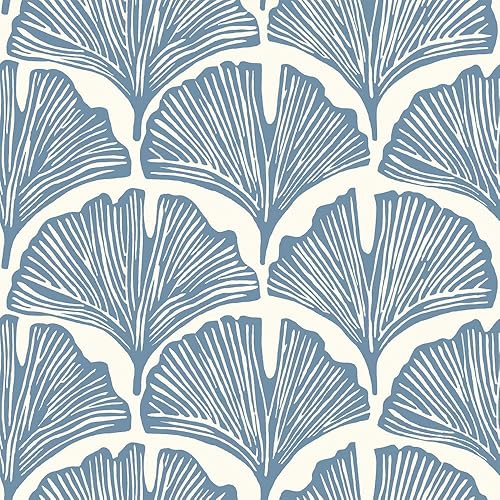 Tempaper x Novogratz Waverly Blue Feather Palm Removable Peel and
