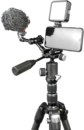 Miniatura 8 de Vanguard VEO3T204ABP Trípode de viaje de aluminio con cabeza de bola, mango extraíble y zapata rápida con soporte integrado para teléfono inteligente