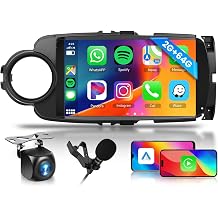 [2GB+64GB] Car Stereo for Toyota Yaris 2012-2017 Android Head Unit, Wireless Carplay Android Auto Mirror Link, 9 Inch Touch Screen Car Radio GPS,Bluetooth, WiFi, FM RDS Radio,BT/SWC/EQ