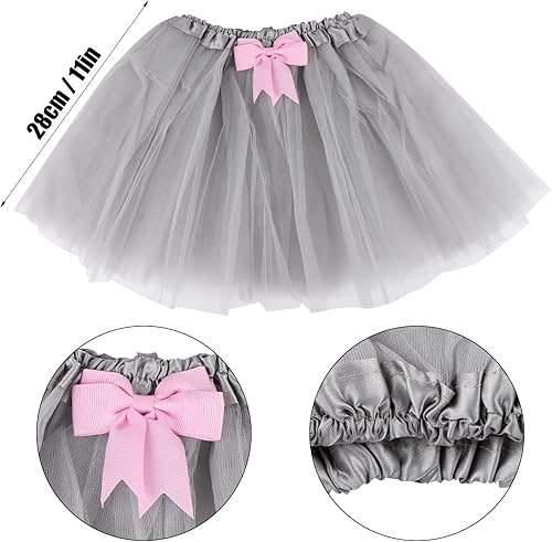 Miniatura 4 de Juego de 5 piezas de disfraz de elefante, orejas de elefante, diadema para la nariz, cola de lazo, falda tutú, kit de disfraz de animal, accesorios