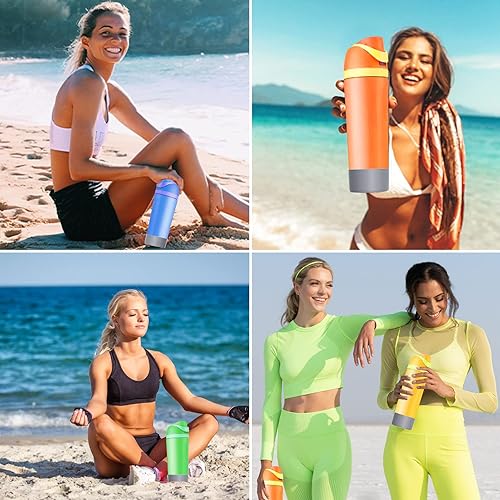 Miniatura 7 de Juome 2 fundas de silicona para botella de agua, botas protectoras de silicona para Owala de 24 onzas, cubierta inferior antideslizante para