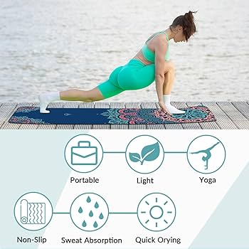 Morbuy Antislip Yoga Mat Handdoeken, Microfiber Super Zachte Mesh Draagtas Zweetabsorberend Sneldrogende Pilates Mat Handdoek Eco Vriendelijk (185x65cm, patroon 3