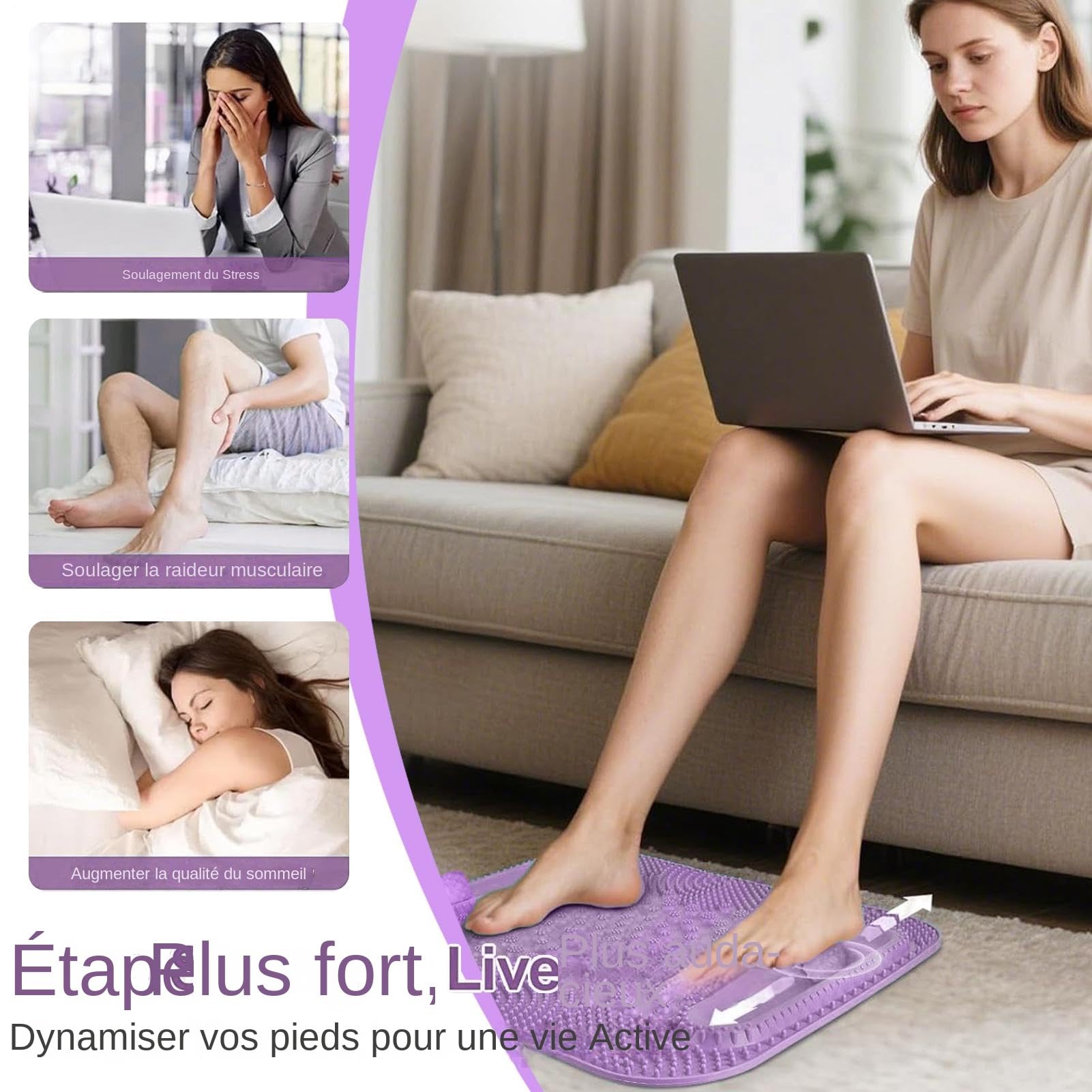 Tapis Massant Plantaire Coussin Outils Massant Stimulateur Jambes Double