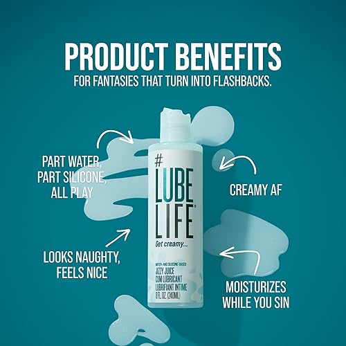 Miniatura 3 de LubeLife Jizzy Juice - Lubricante grueso y cremoso para hombres, mujeres y parejas, aspecto y sensación realistas, fórmula híbrida, lubricante