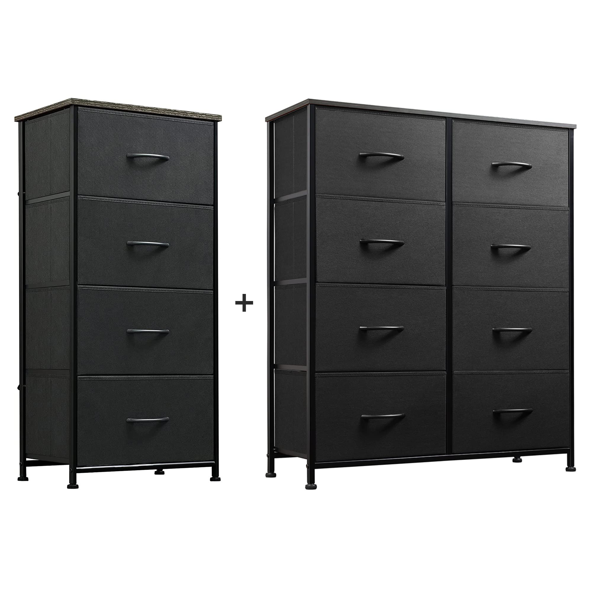 Buy WLIVE 4Drawer Dresser and 8Drawer Dresser Set, Fabric Storage